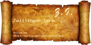 Zwillinger Imre névjegykártya